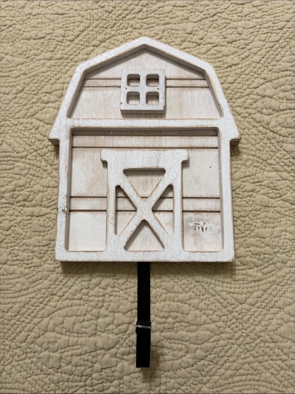 Rustic White Barn Wall Hook - Decorative Home Wall Decor